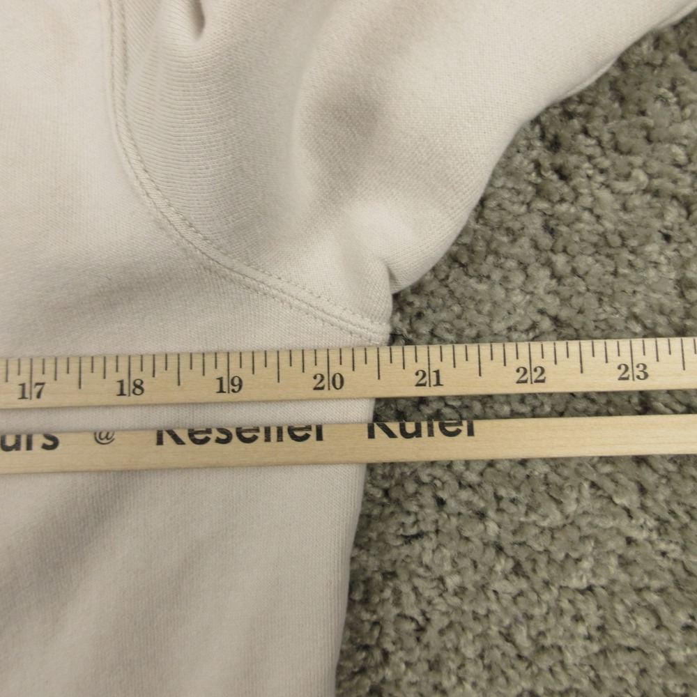 Abercrombie & Fitch Sweater Mens Medium Beige Fleece Pullover Hoodie Sweatshirt - Picture 14 of 15